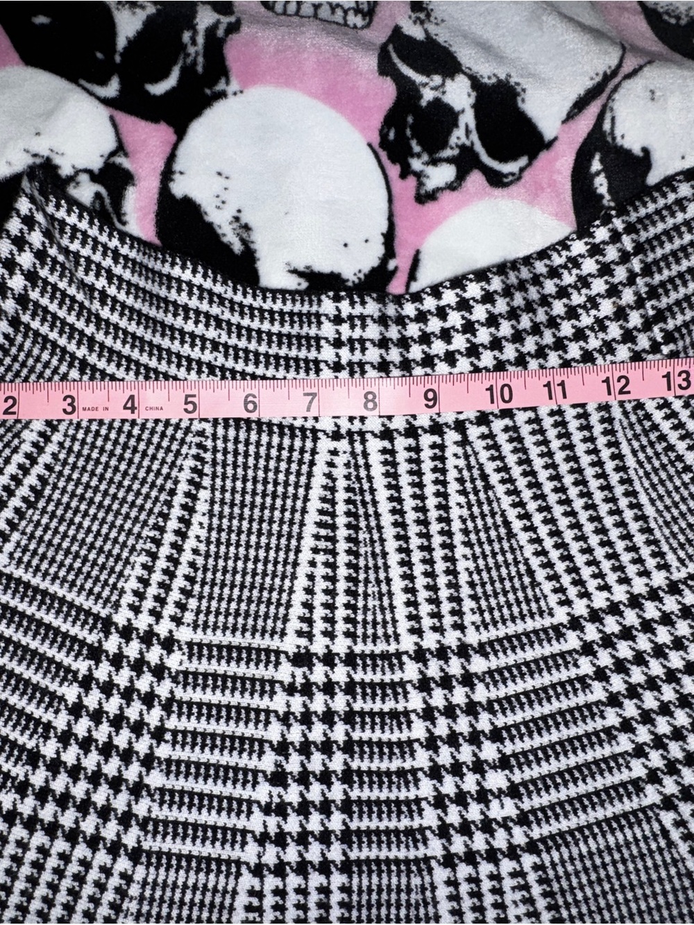 High-Waist Black & White Plaid Skater Skirt - Picture 6 of 7